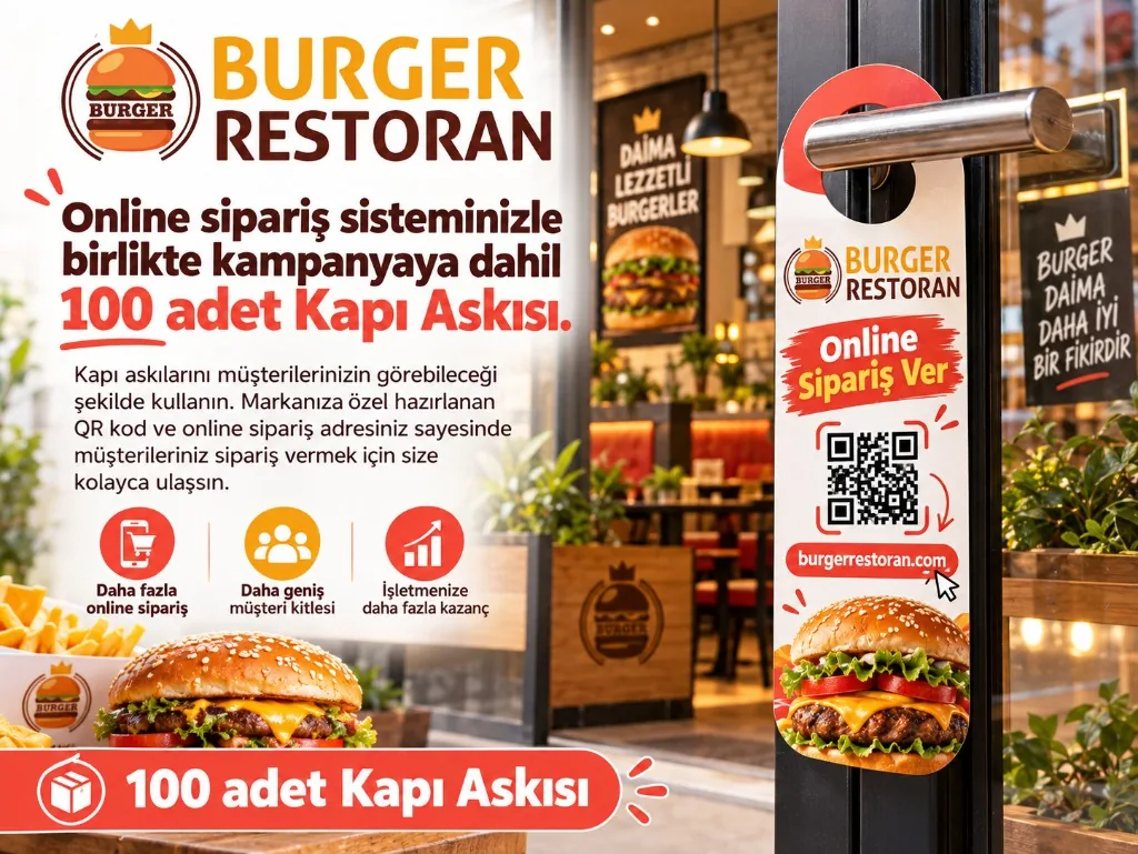 Printed door hanger for the online ordering system